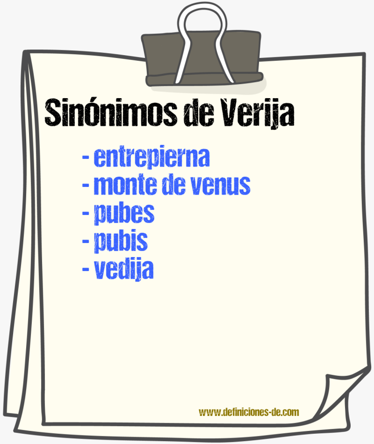 Sinnimos de verija