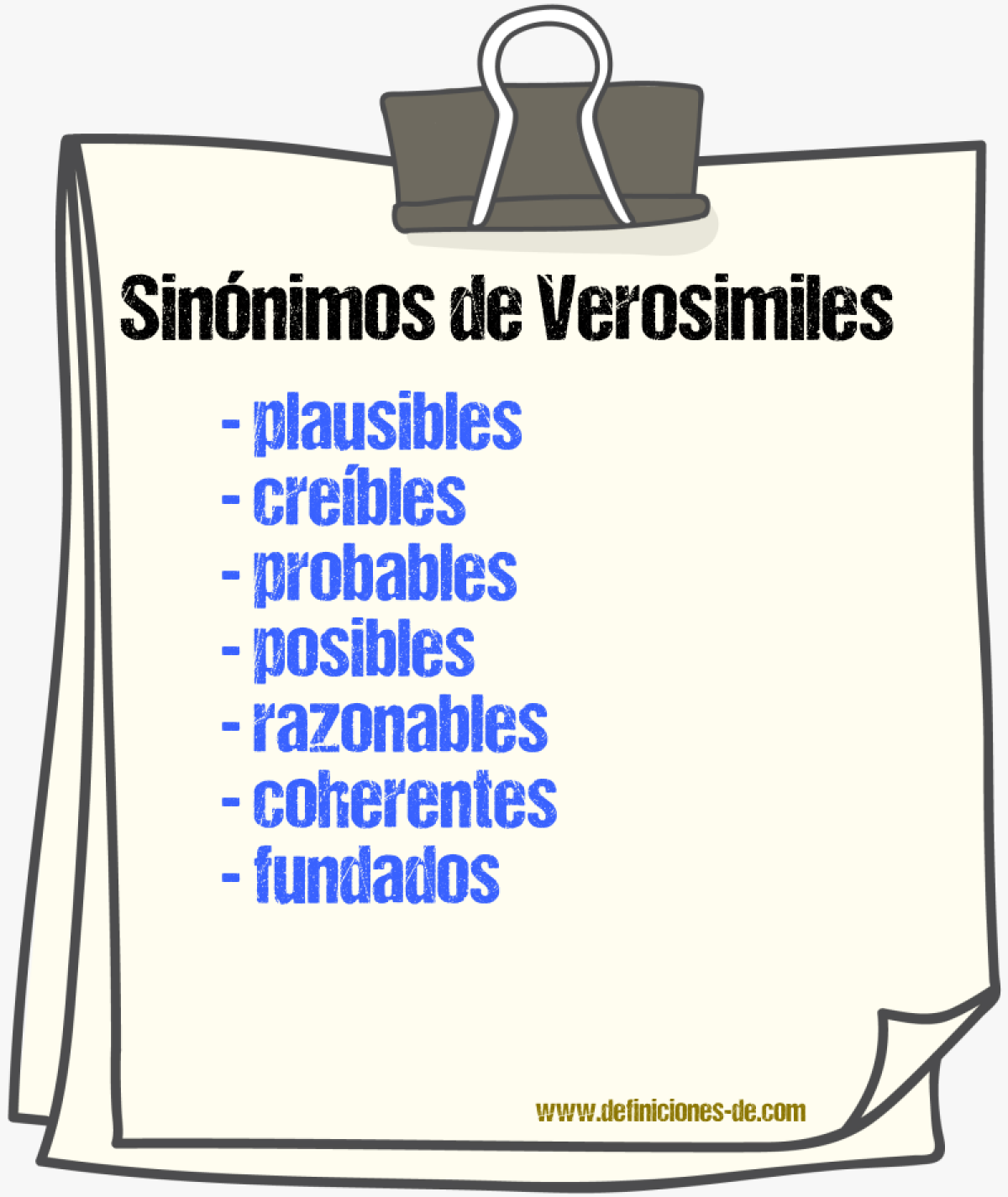 Sinónimos de verosimiles