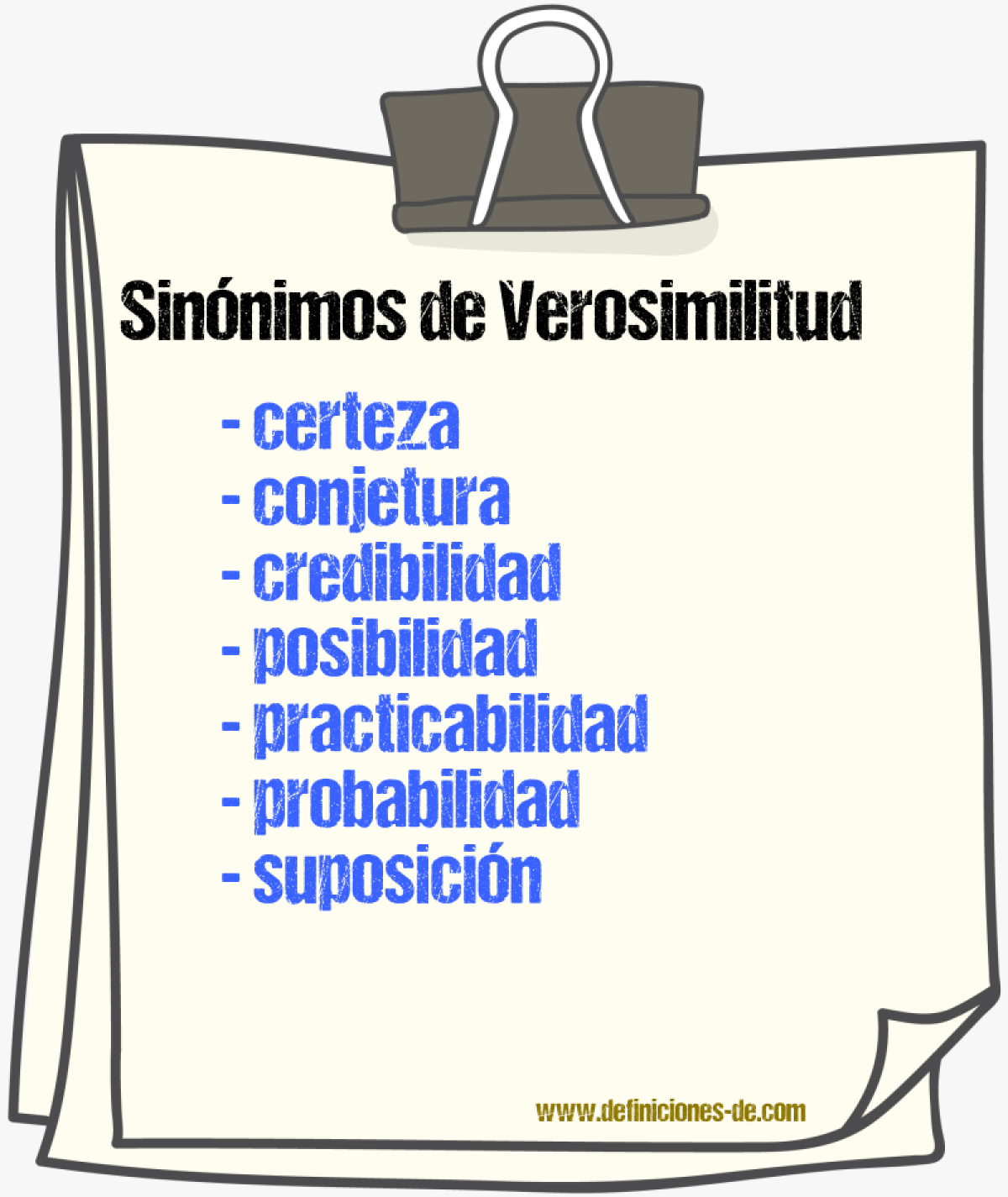 Sinnimos de verosimilitud