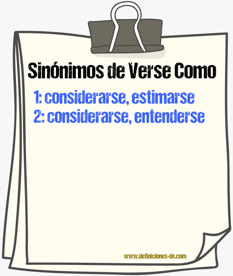 Sinónimos de verse como
