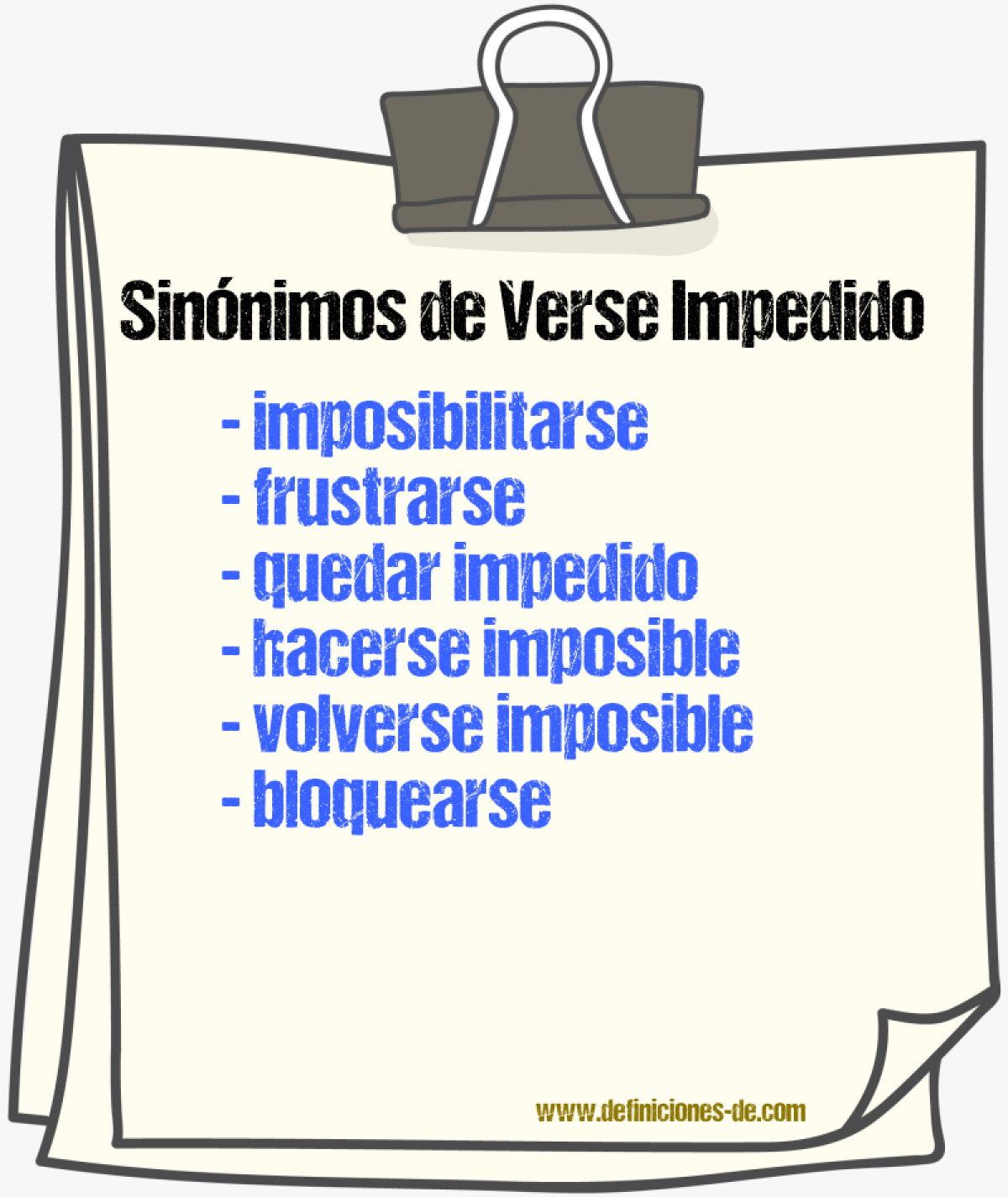 Sinónimos de verse impedido