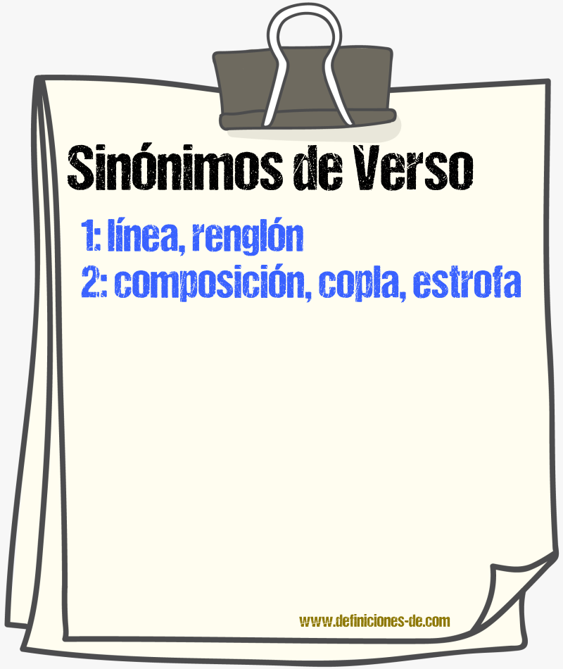 Sinnimos de verso