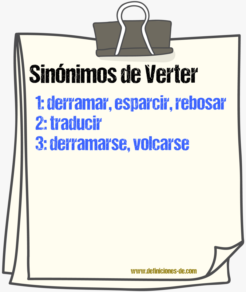 Sinnimos de verter