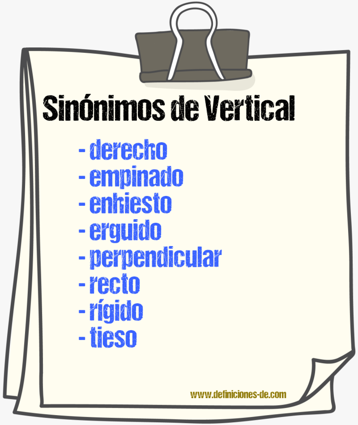 Sinónimos de vertical