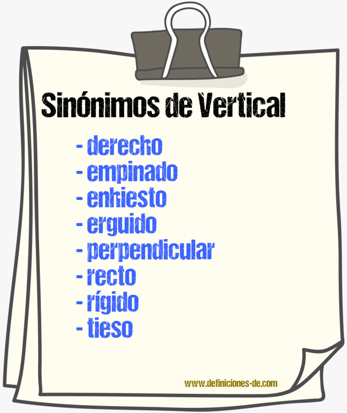 Sinnimos de vertical