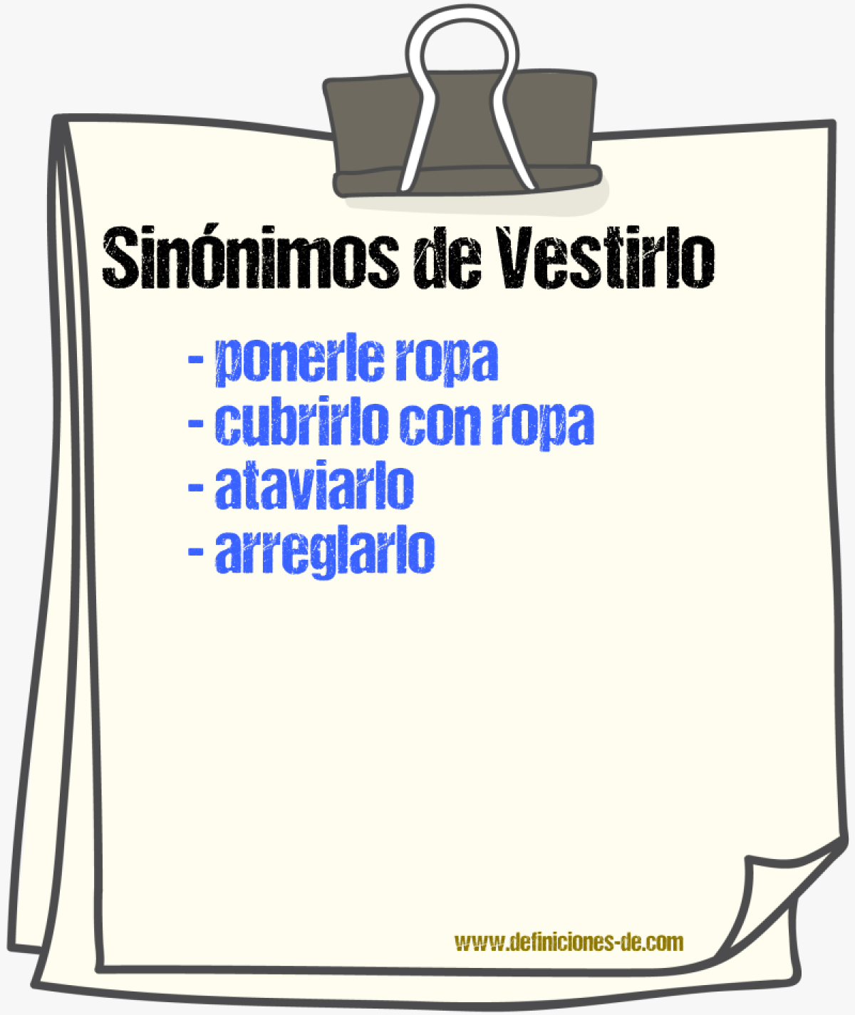 Sinónimos de vestirlo