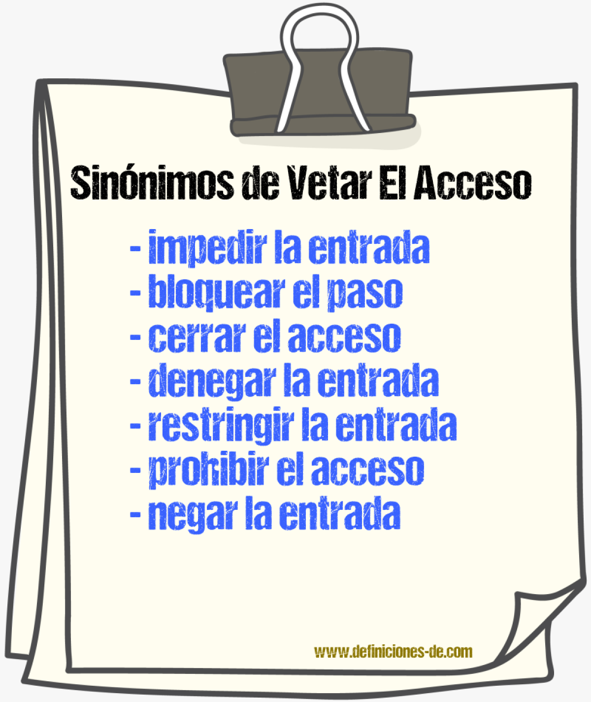Sinónimos de vetar el acceso