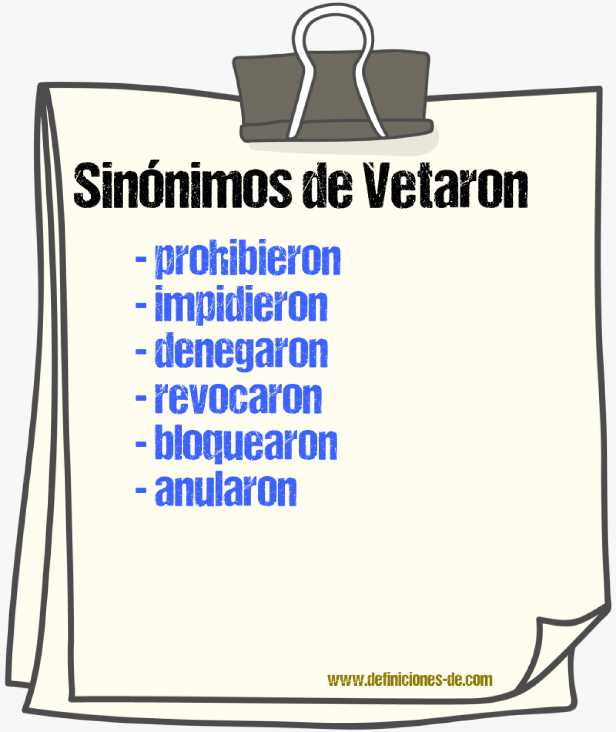 Sinónimos de vetaron
