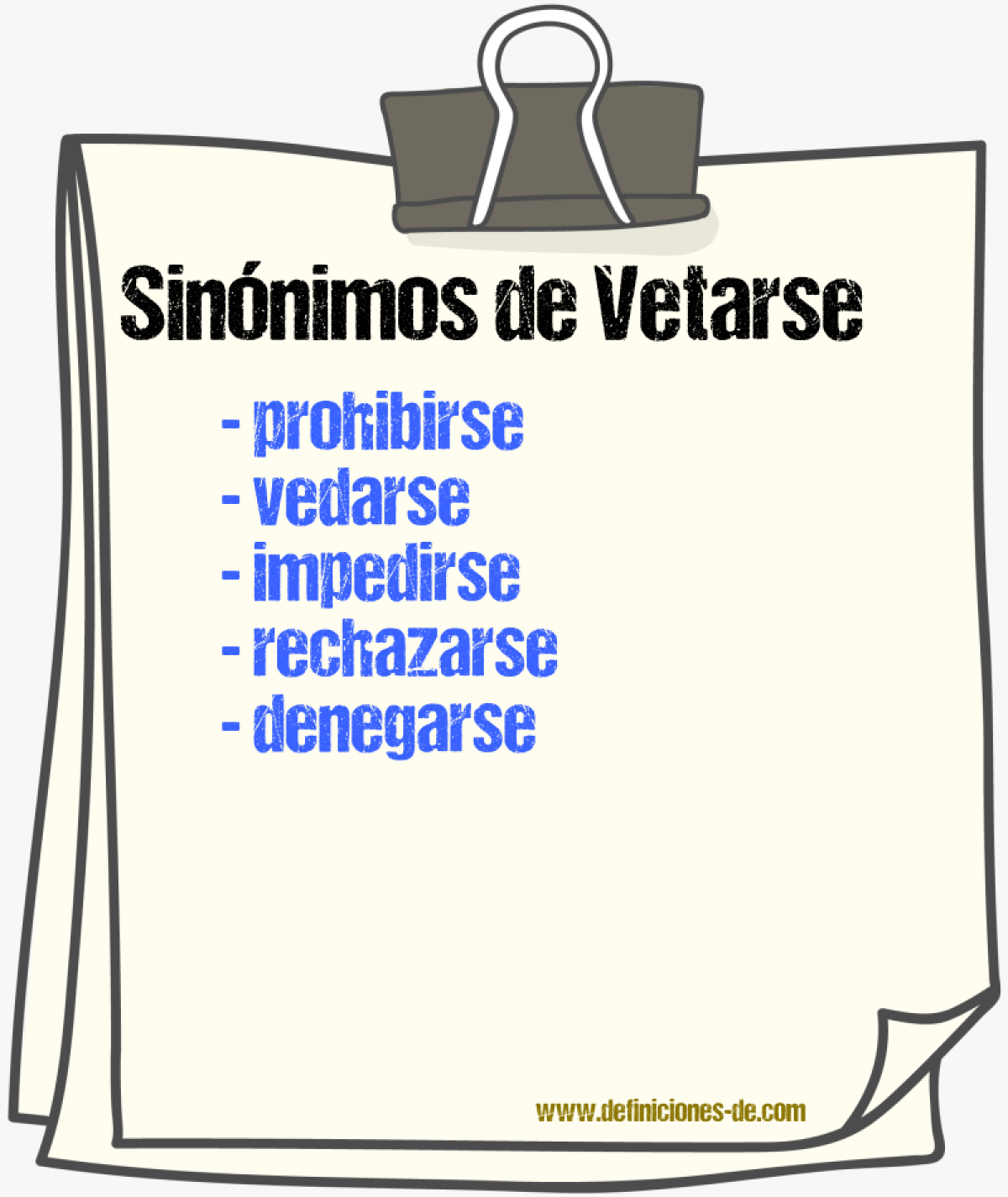 Sinónimos de vetarse