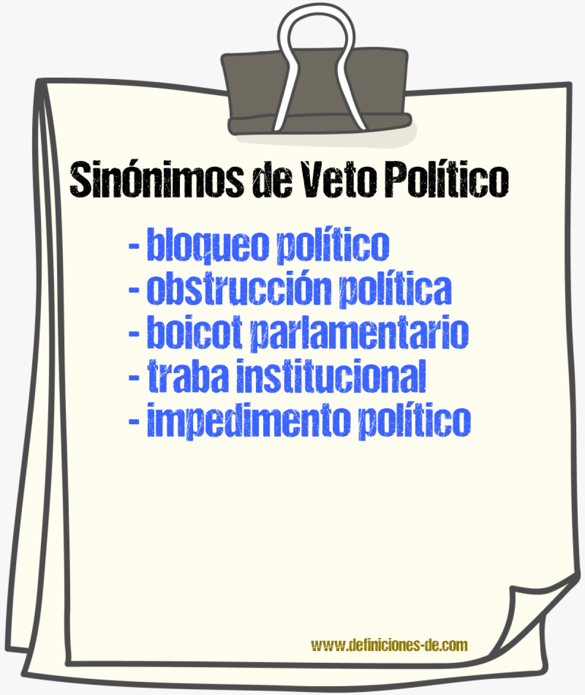 Sinónimos de veto político