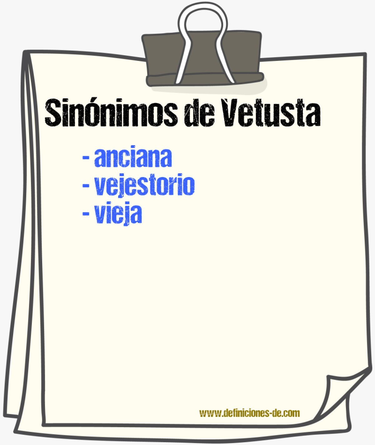 Sinónimos de vetusta