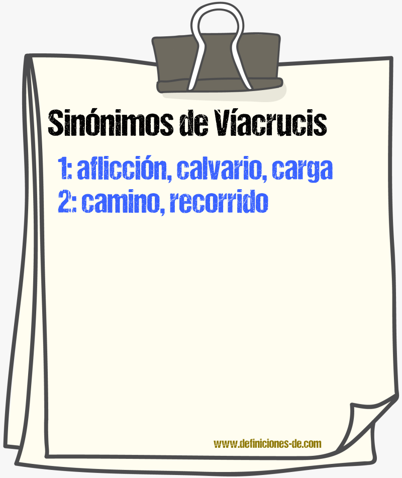 Sinnimos de vacrucis