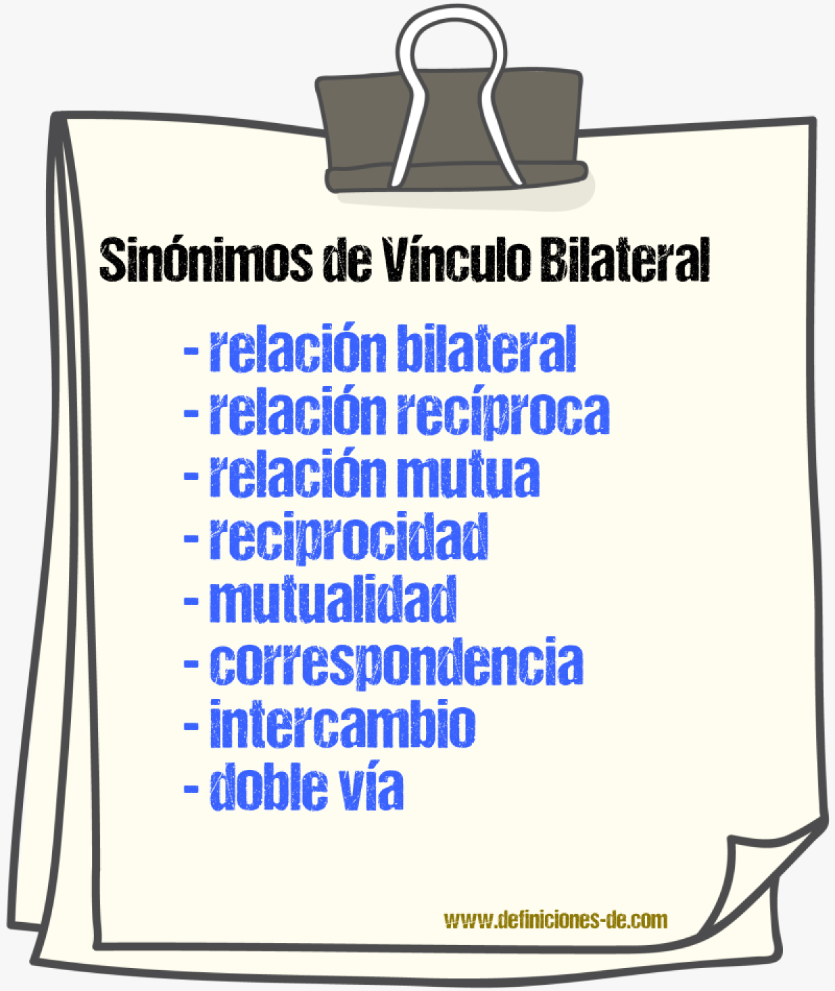Sinónimos de vínculo bilateral
