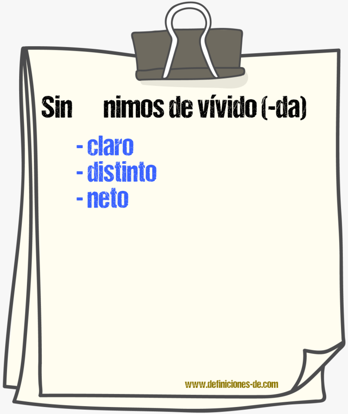 Sinnimos de vvido