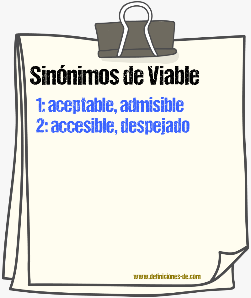 Sinnimos de viable