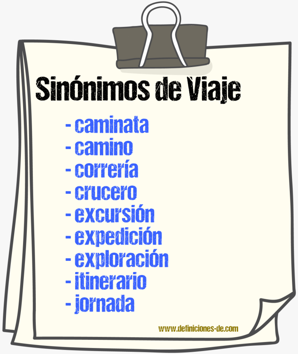 Sinnimos de viaje