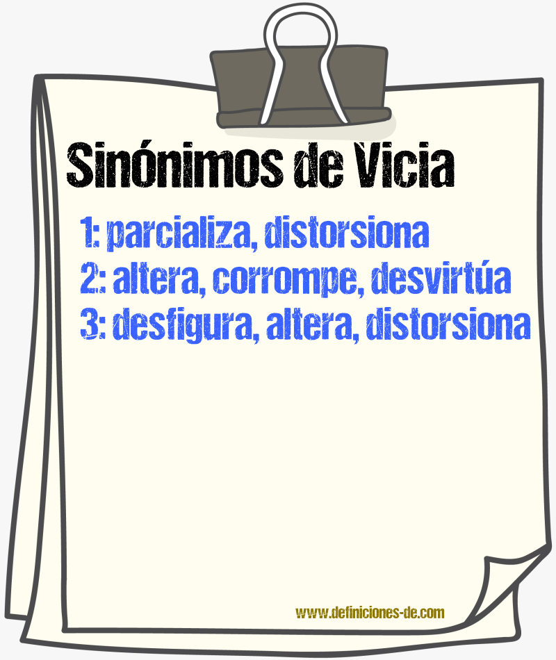 Sinónimos de vicia