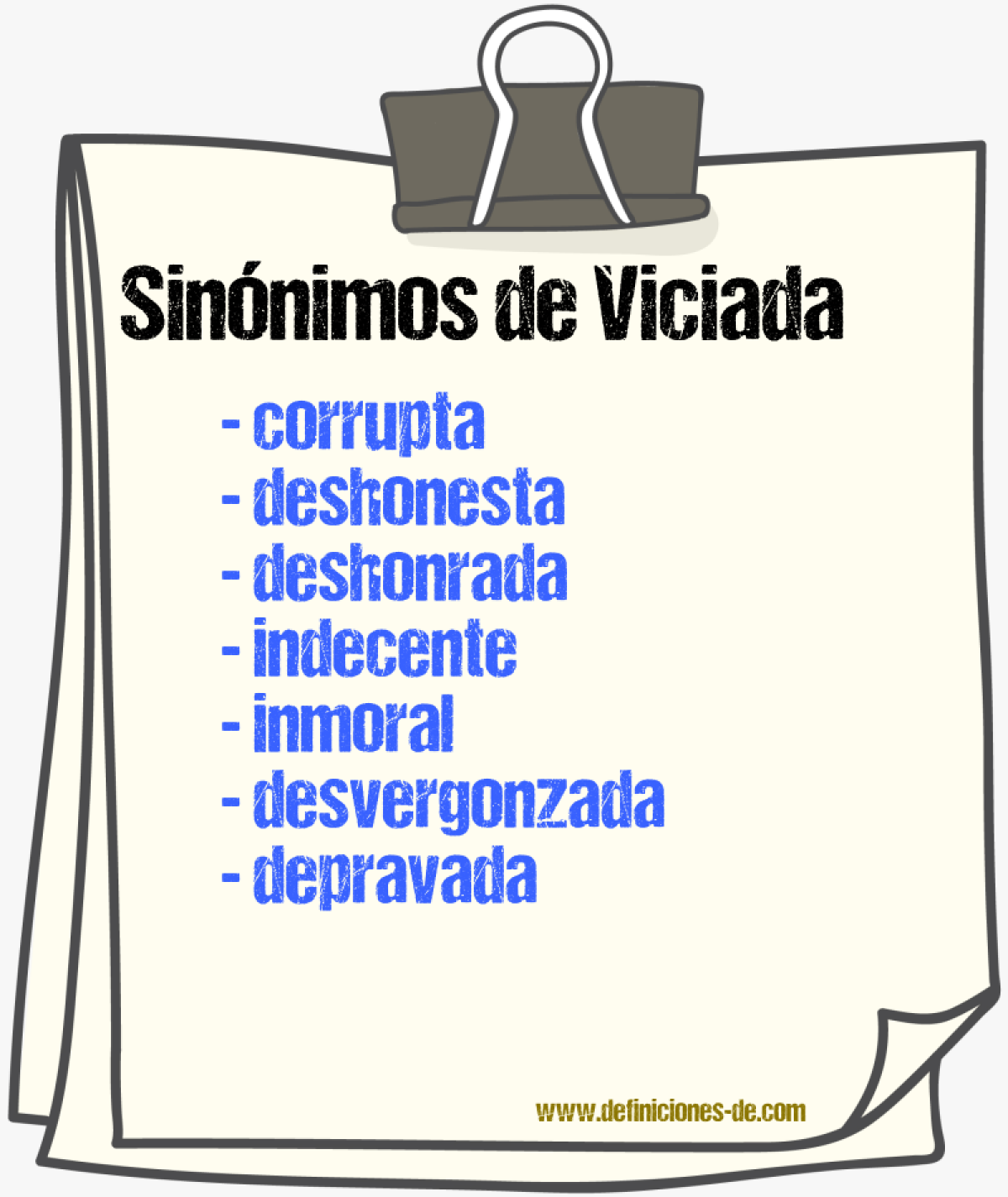 Sinónimos de viciada