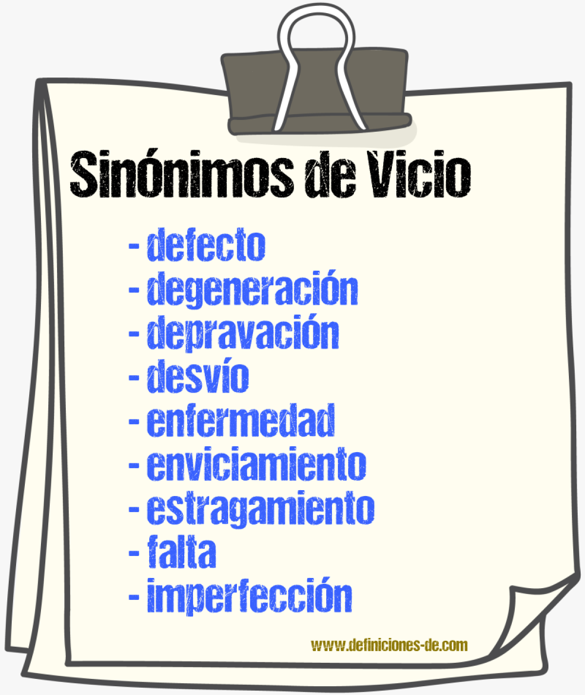 Sinnimos de vicio