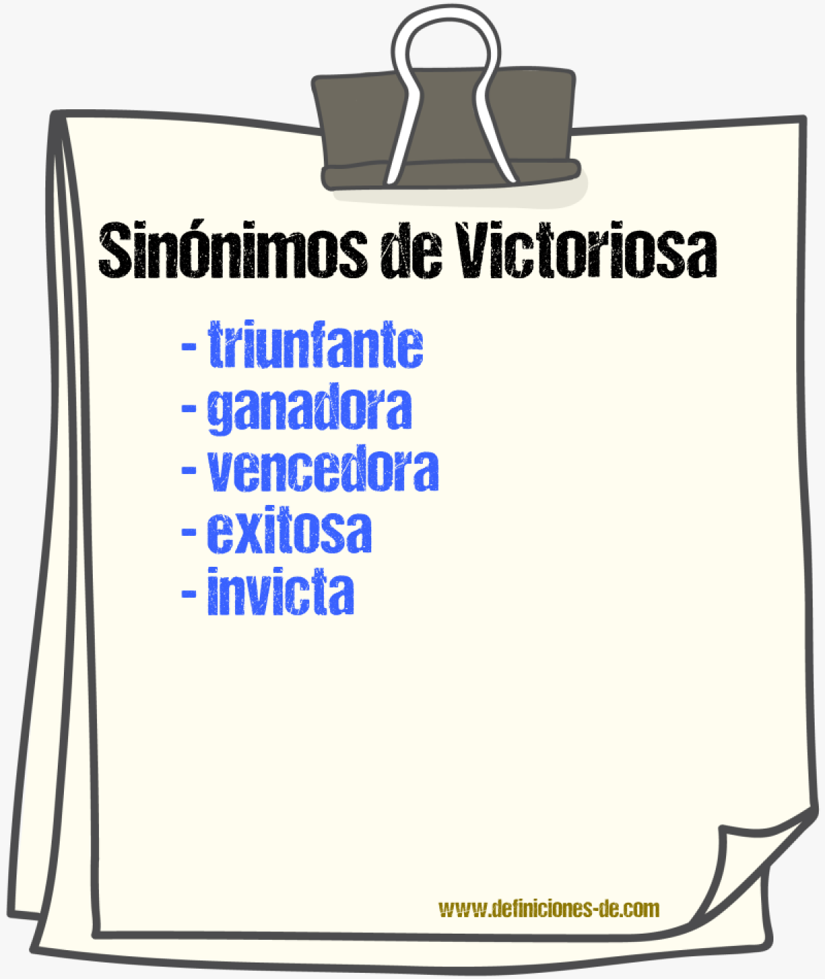 Sinónimos de victoriosa
