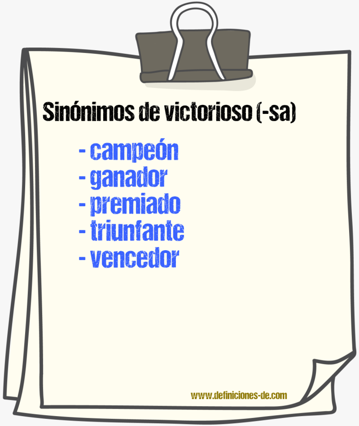 Sinnimos de victorioso