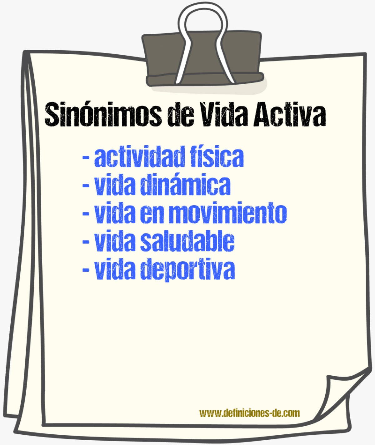 Sinónimos de vida activa