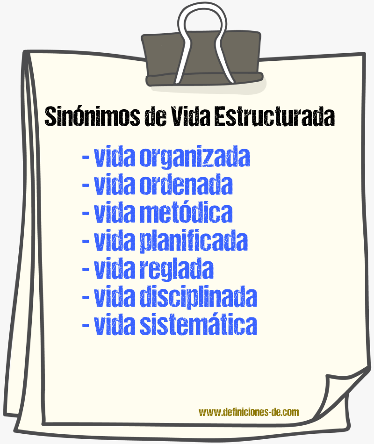 Sinónimos de vida estructurada