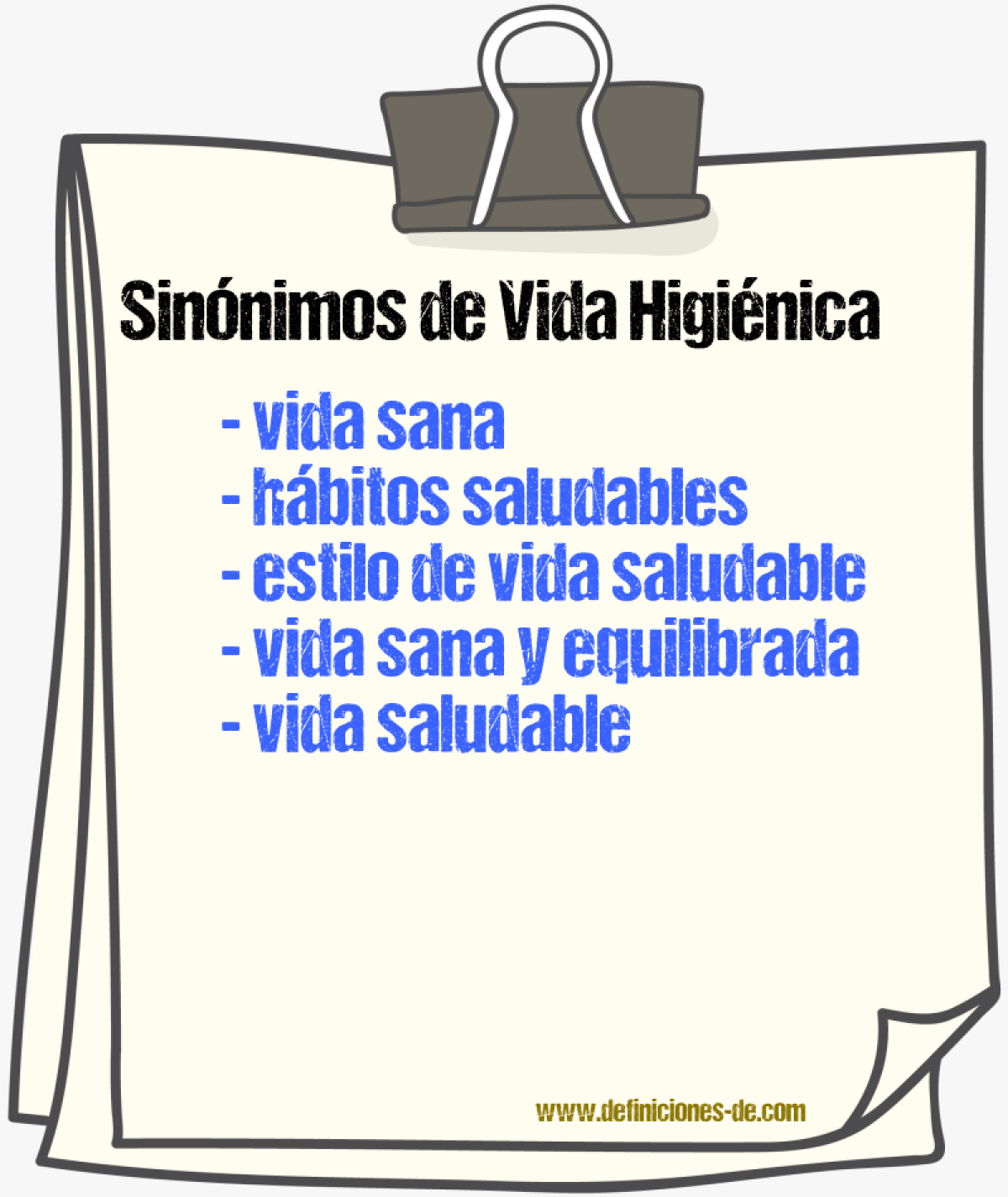Sinónimos de vida higiénica