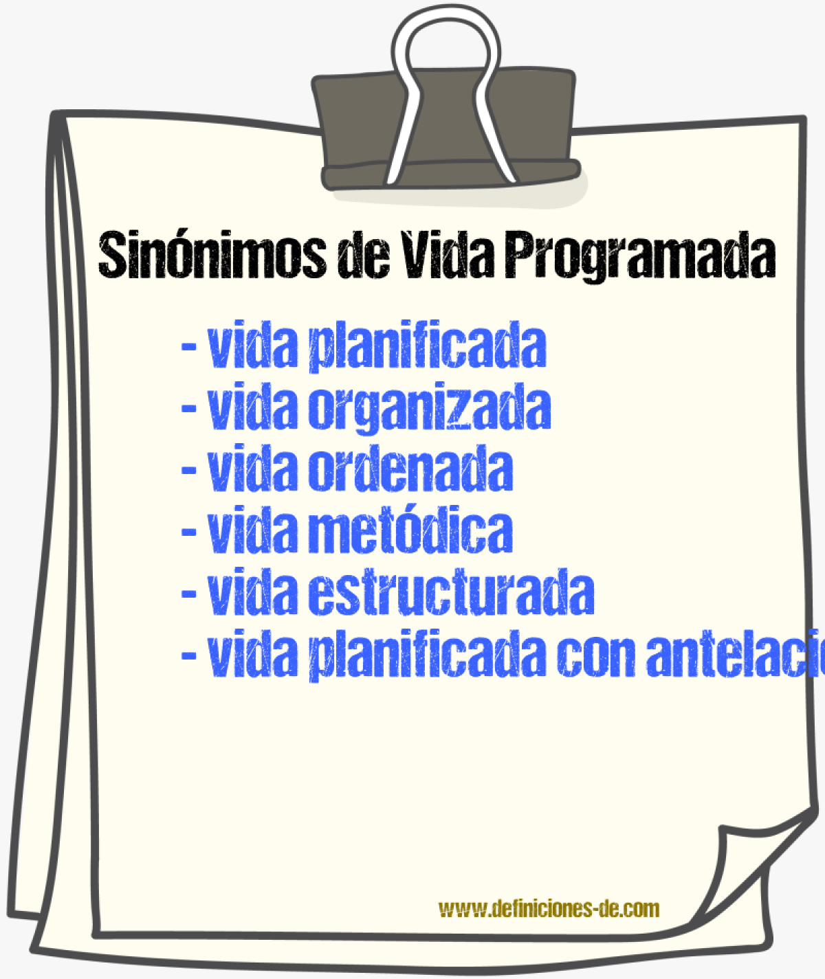 Sinónimos de vida programada