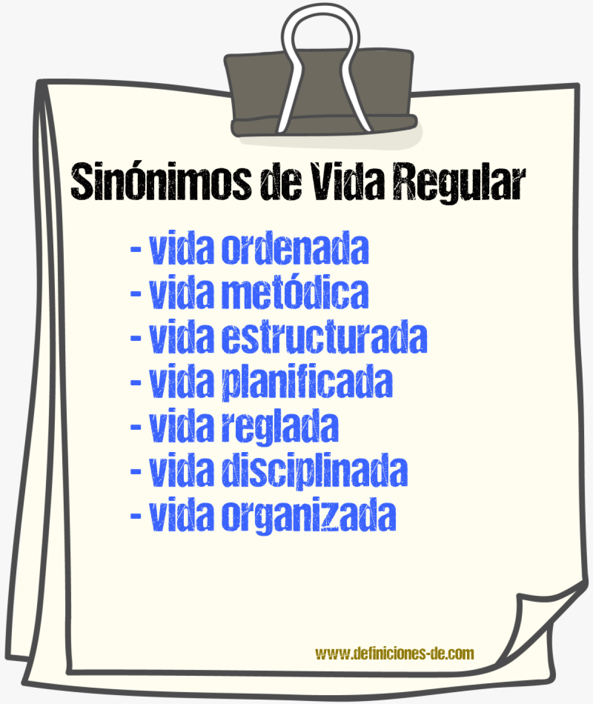 Sinónimos de vida regular