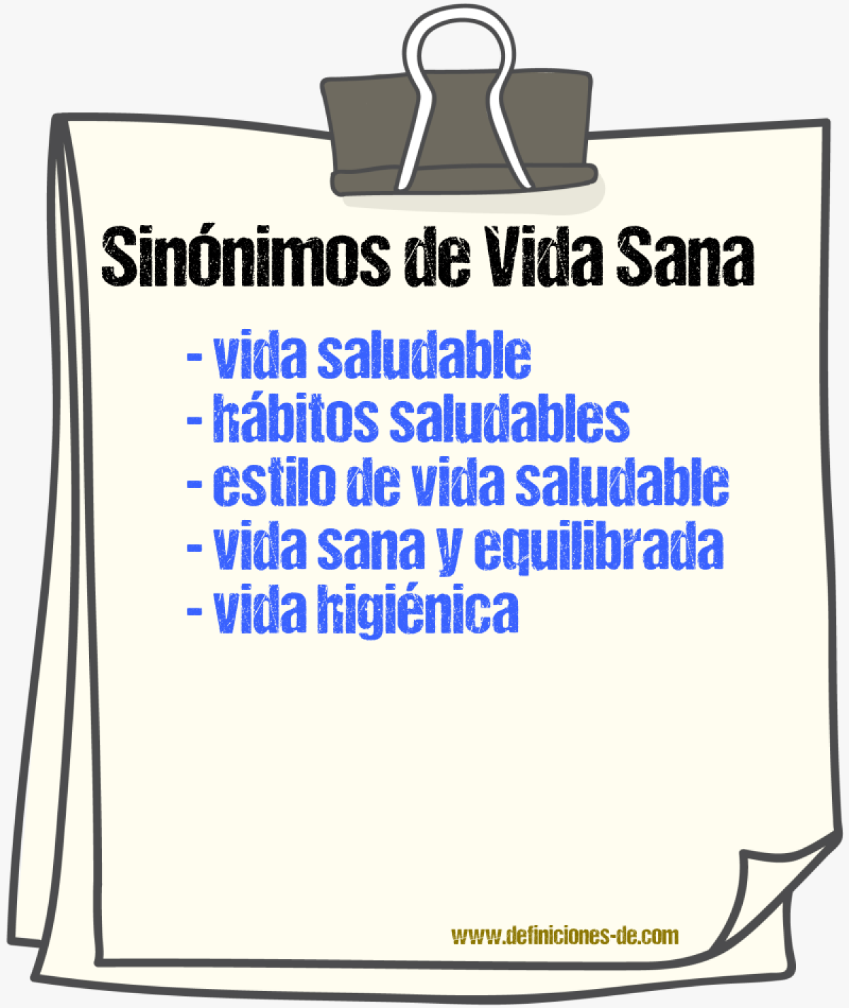 Sinónimos de vida sana