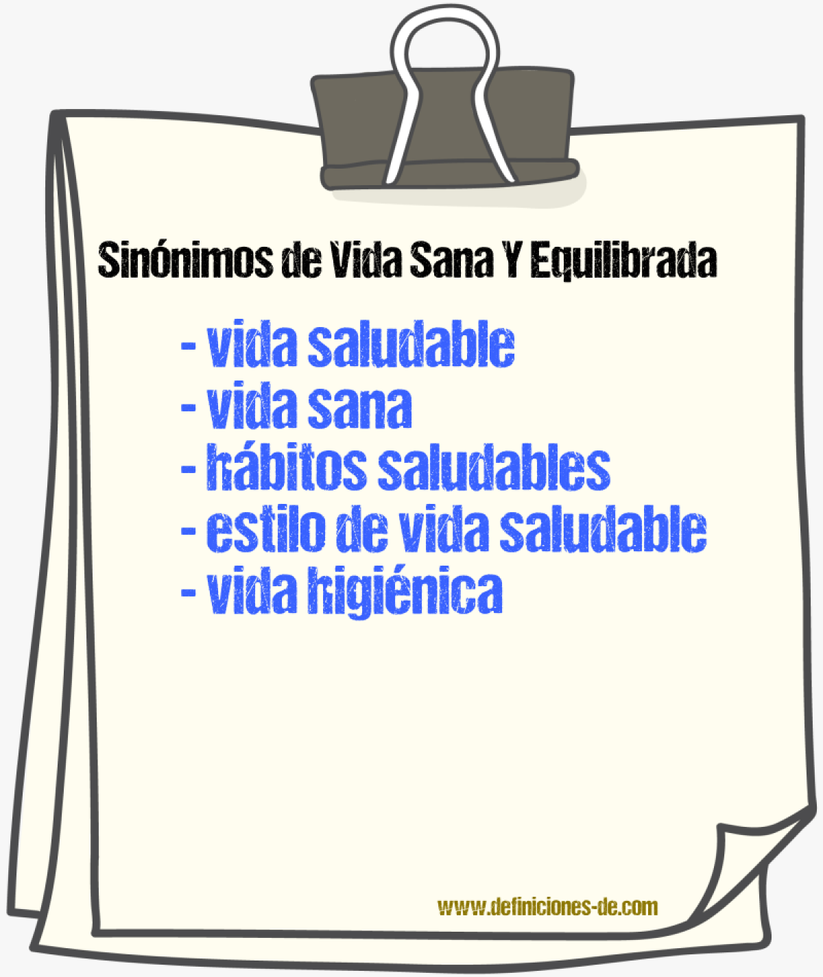 Sinónimos de vida sana y equilibrada