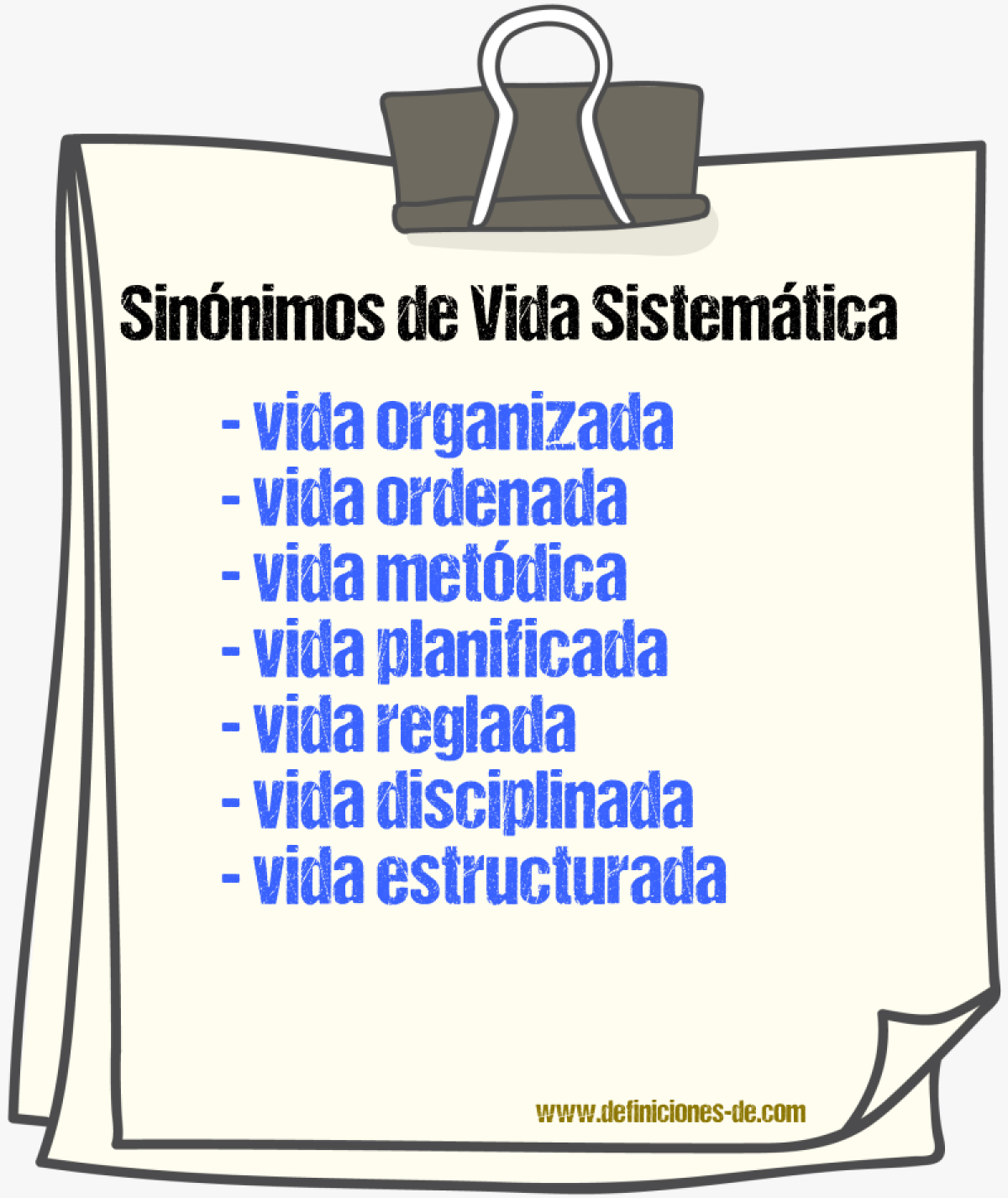 Sinónimos de vida sistemática