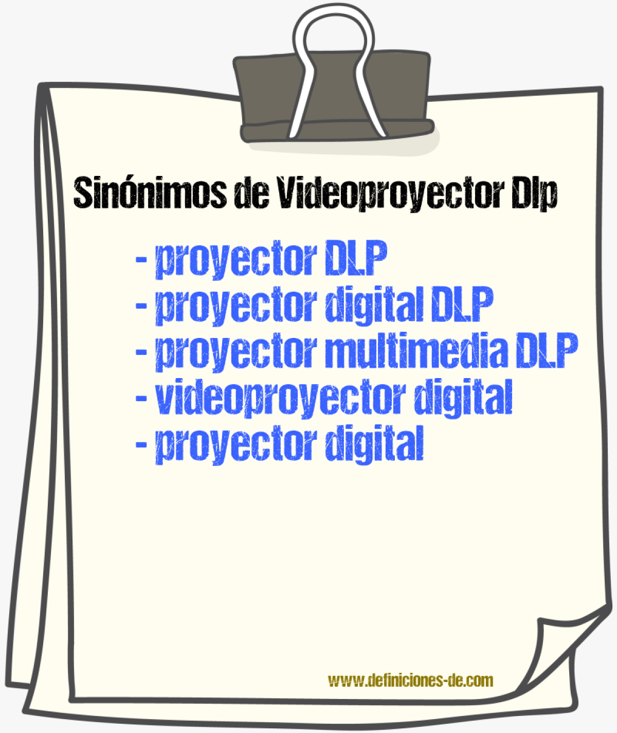 Sinónimos de videoproyector dlp