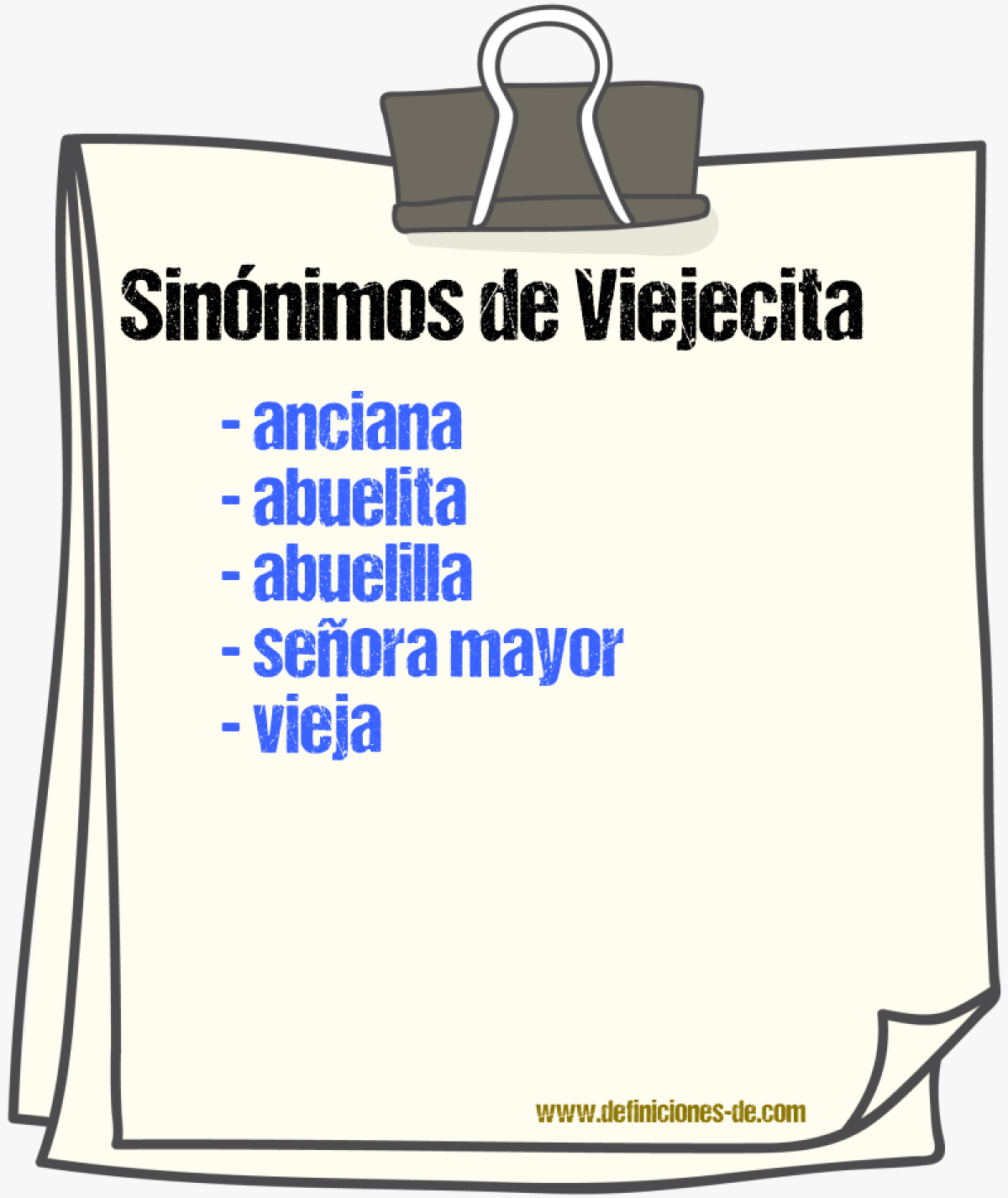Sinónimos de viejecita