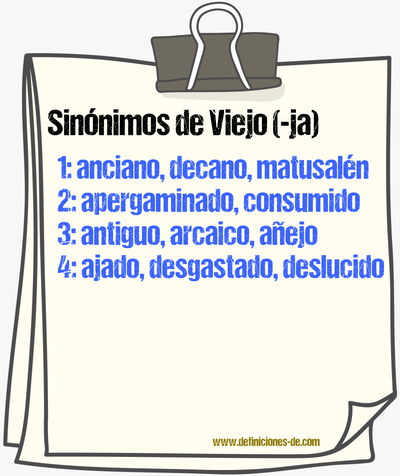 Sinnimos de viejo