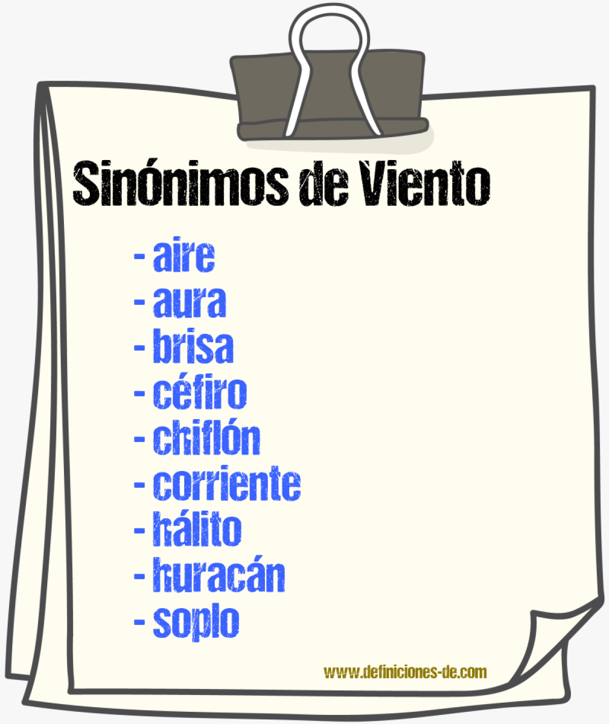 Sinnimos de viento