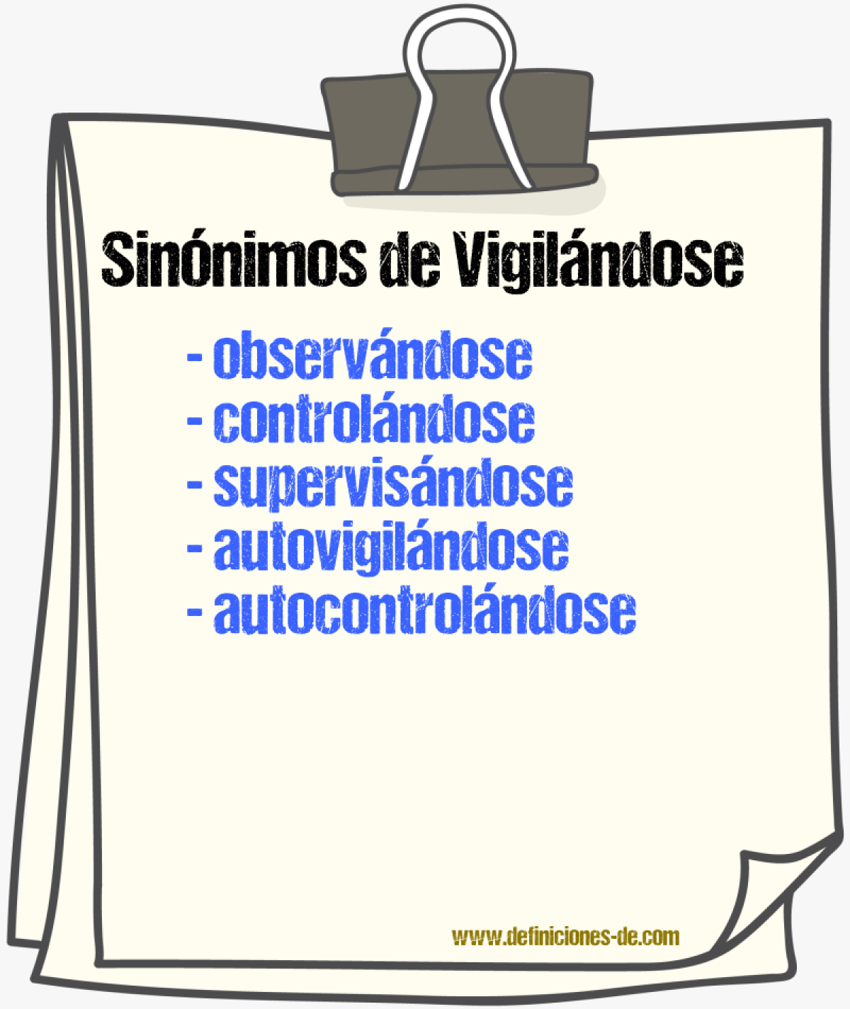 Sinónimos de vigilándose