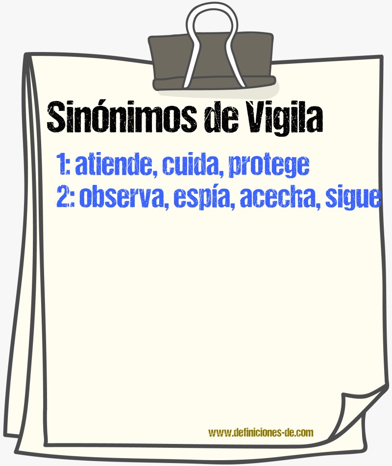 Sinónimos de vigila