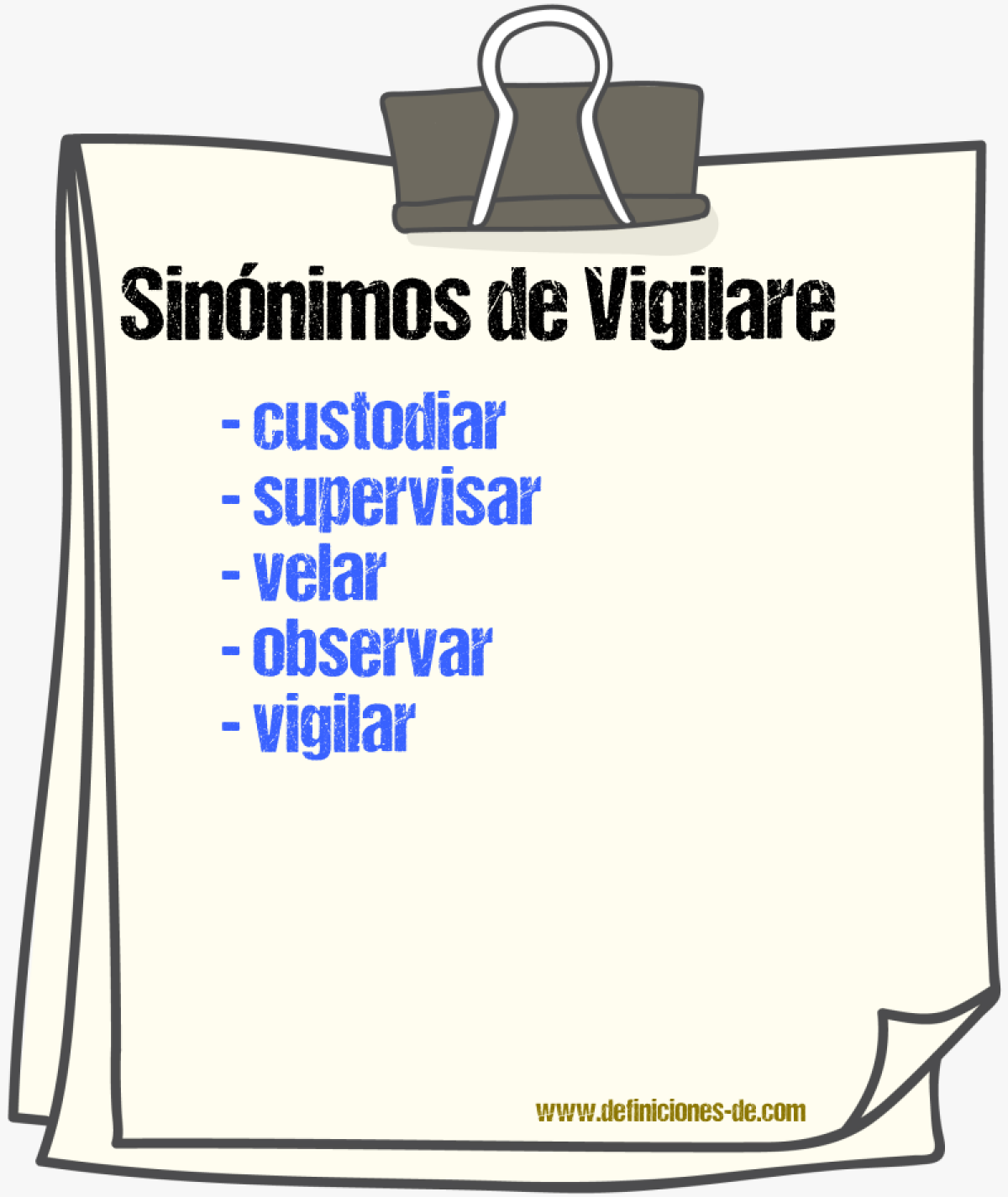 Sinónimos de vigilare
