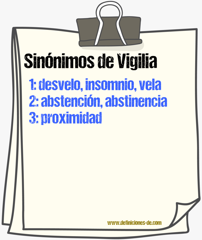 Sinnimos de vigilia