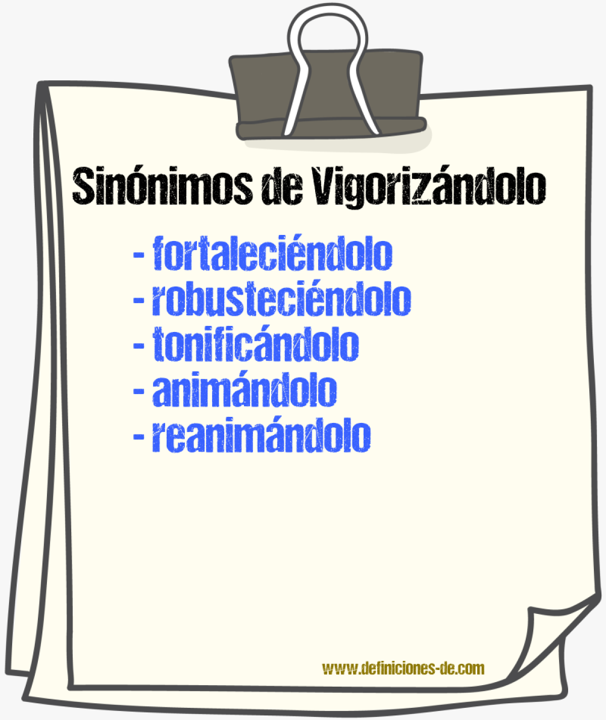 Sinónimos de vigorizándolo