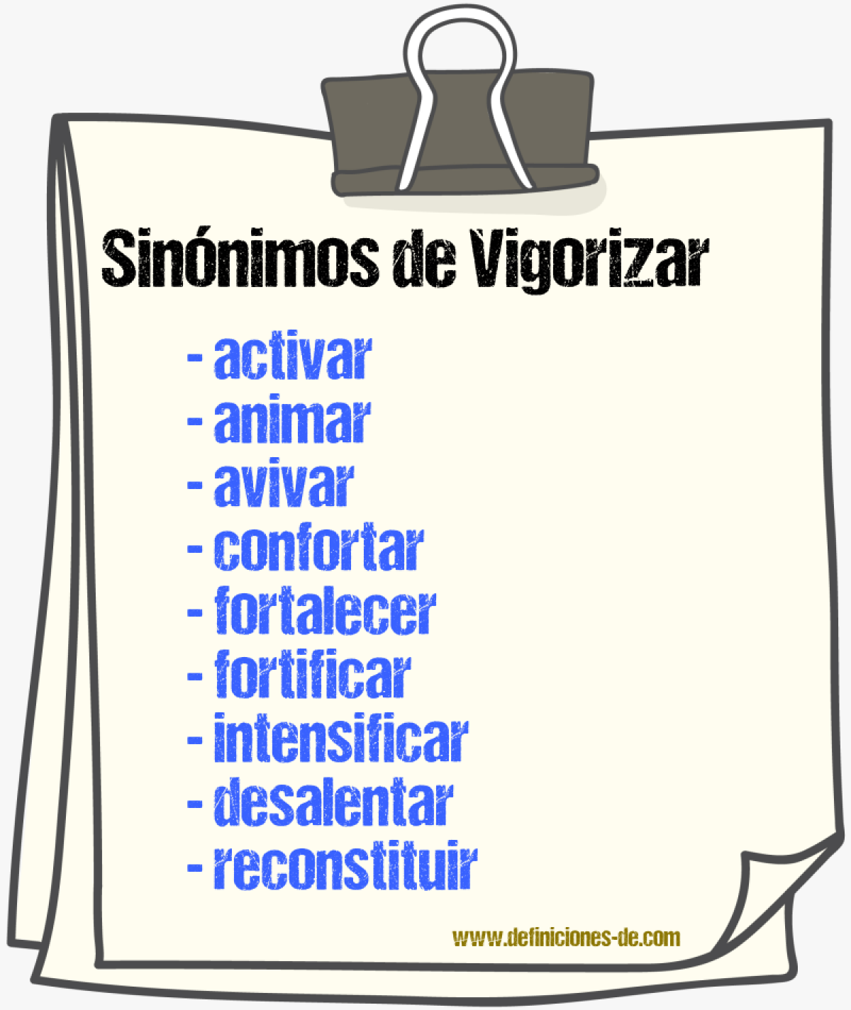 Sinnimos de vigorizar