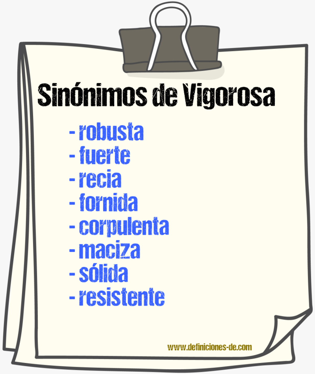 Sinónimos de vigorosa