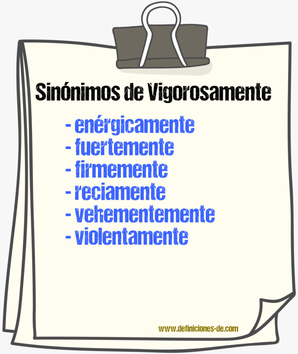 Sinnimos de vigorosamente