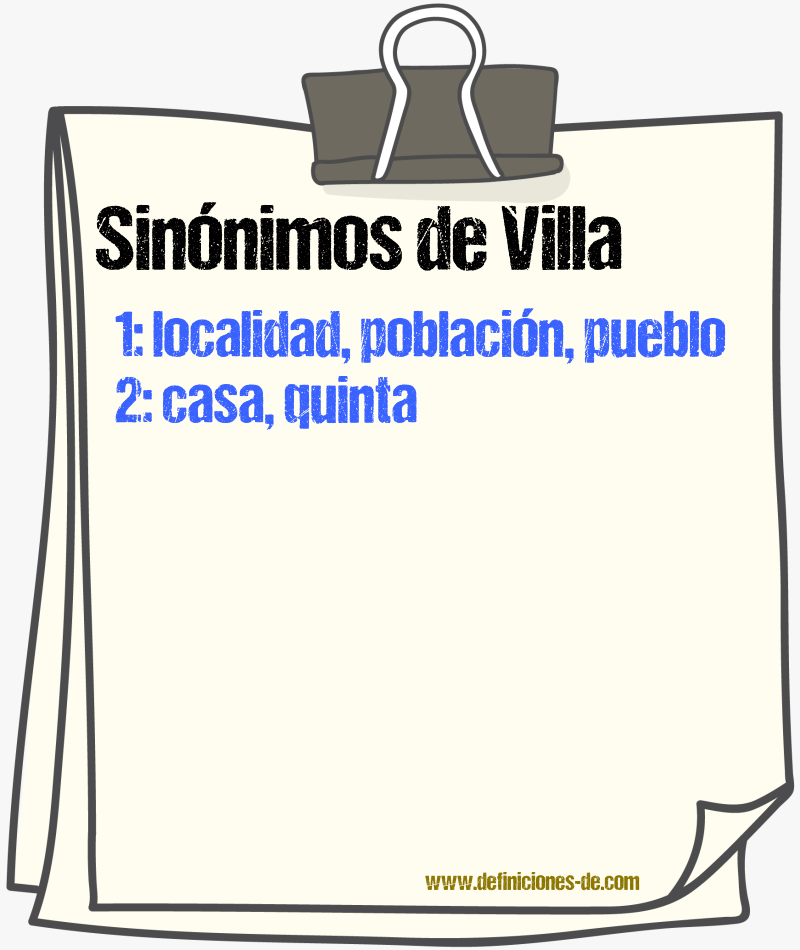 Sinnimos de villa