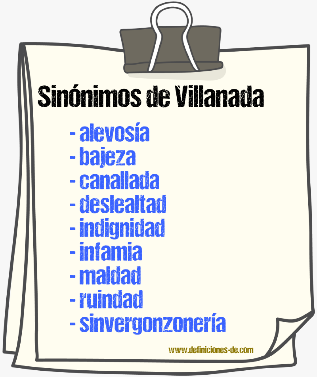 Sinnimos de villanada