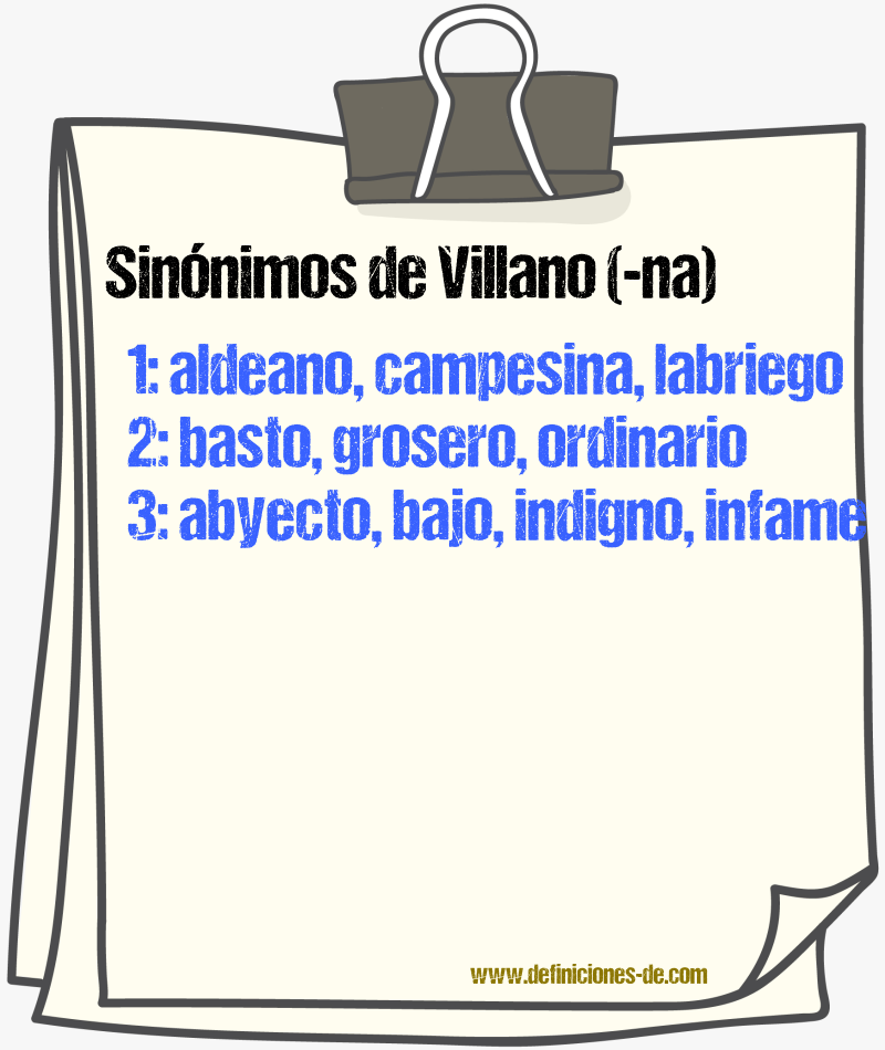 Sinnimos de villano