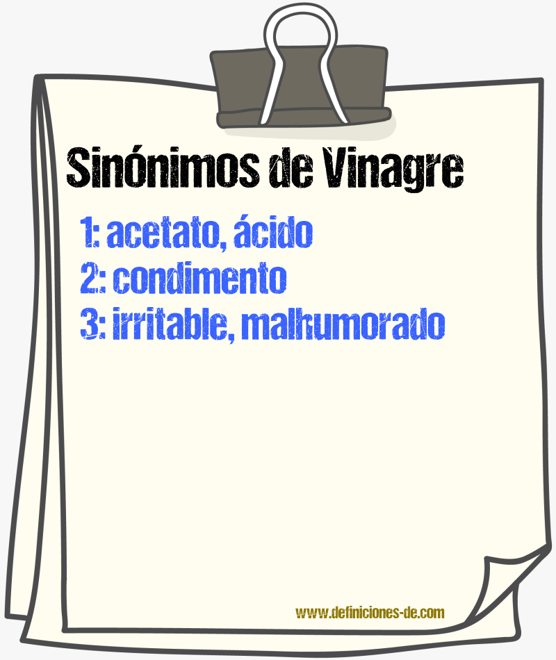 Sinnimos de vinagre