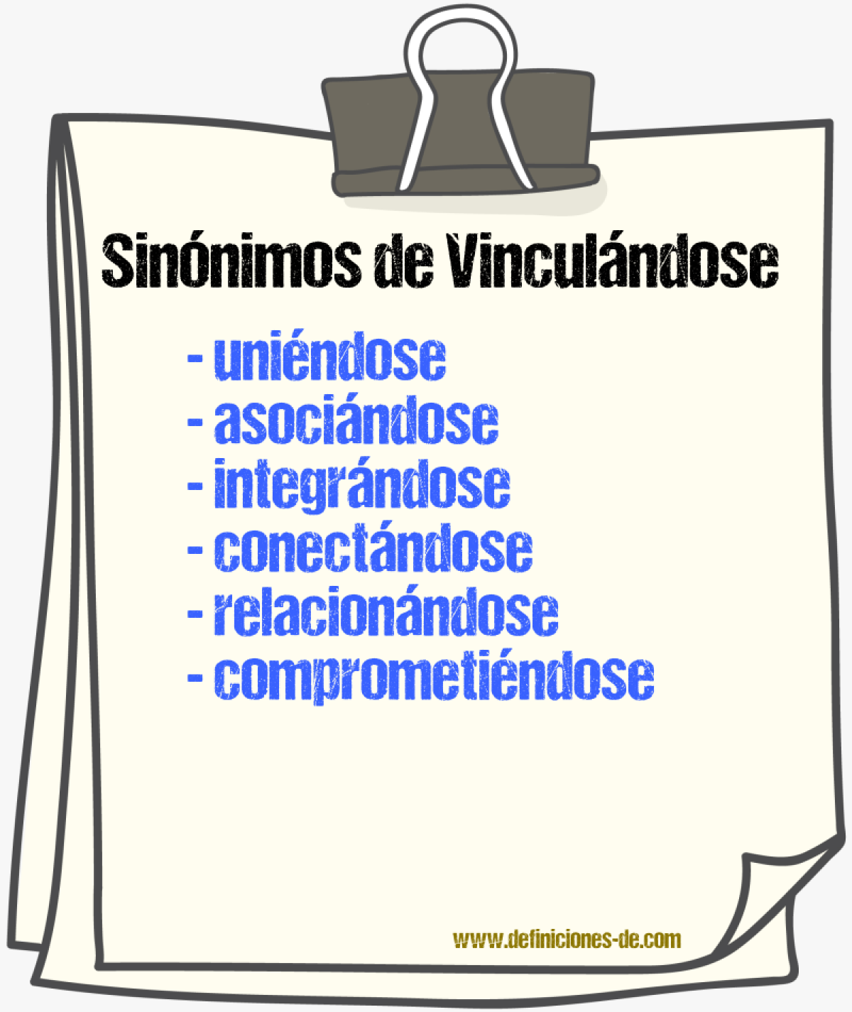 Sinónimos de vinculándose